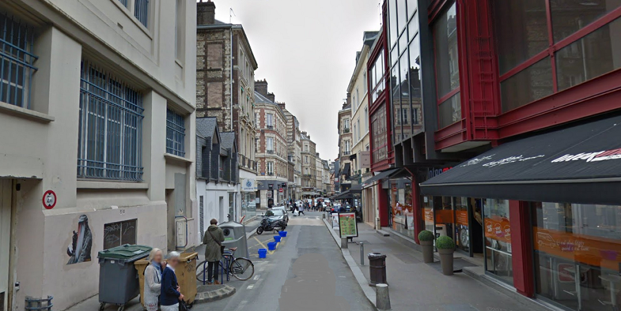 L'agression s'est produite rue Ecuyère dans le centre ville de Rouen (Illustration © Google Maps)