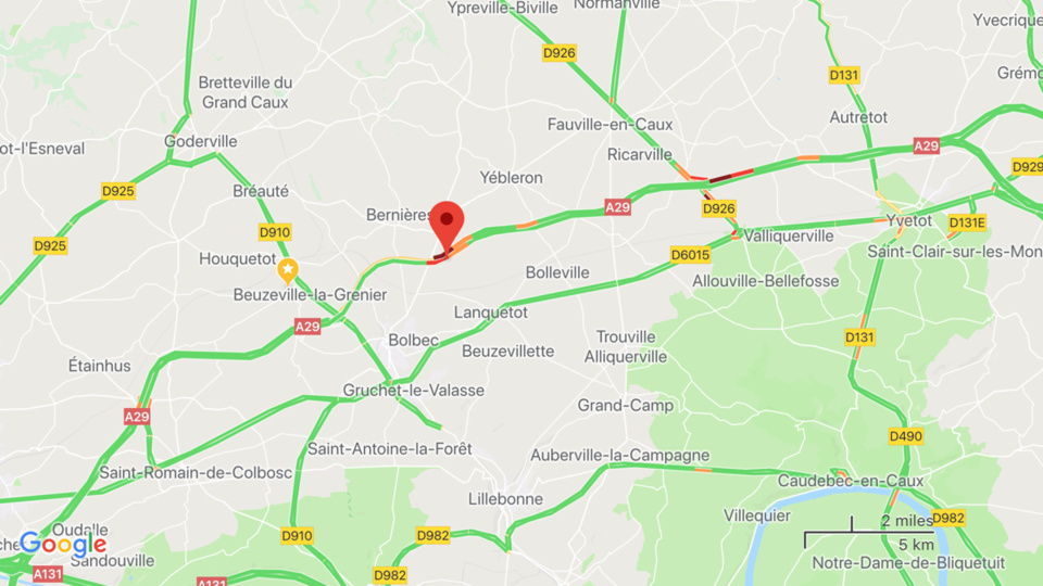 Seine-Maritime : un poids lourd couché sur l’autoroute A29 en direction du Havre 