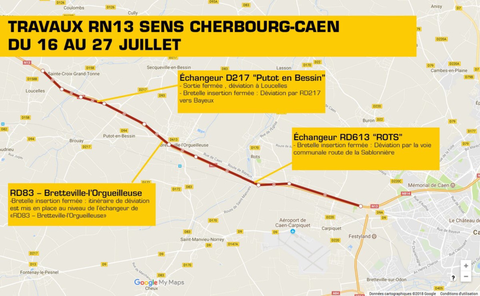 Remise en état de la chaussée sur la RN 13 dans le Calvados : ce qu'il faut savoir des perturbations