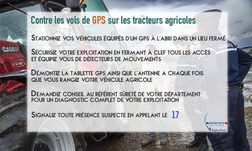 Vols de GPS : la mise en garde de la gendarmerie - Illustration @ gendarmerie/Facebook