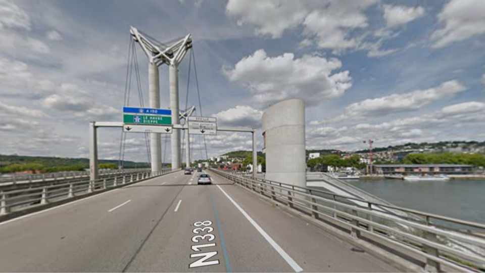 Des travaux de maintenance auront lieu sur le pont Flaubert le mercredi 19 septembre - illustration @ Google Maps