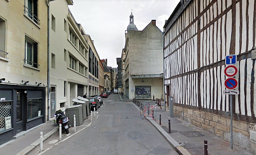 L'agression s'est produite rue des Vergetiers, une voie peu fréquentée qui débouche sur la rue aux Ours - Illustration © Google Maps
