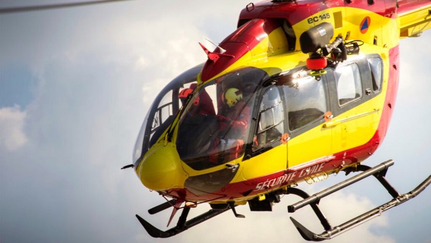 Le motard grièvement blessé a été héliporté vers le CHU de Rouen - Illustration