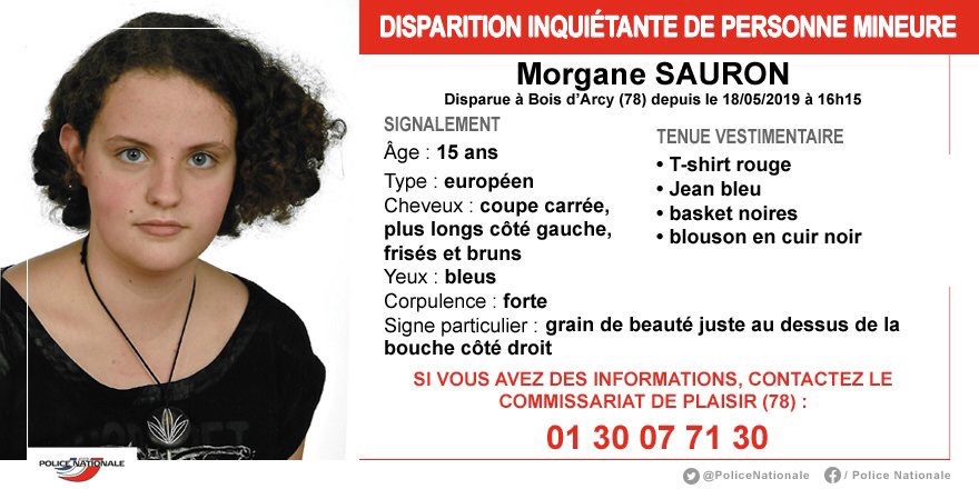 Disparition inquiétante de Morgane, 15 ans, dans les Yvelines : appel à témoin 