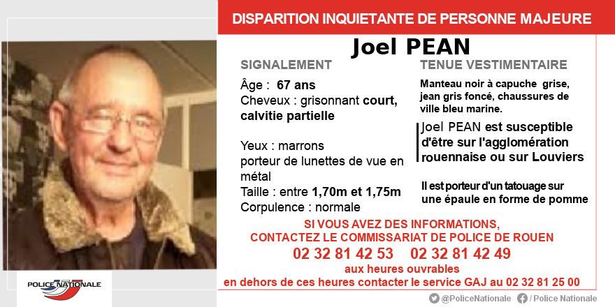 Disparition inquiétante en Seine-Maritime : la police de Rouen lance un appel à témoin 