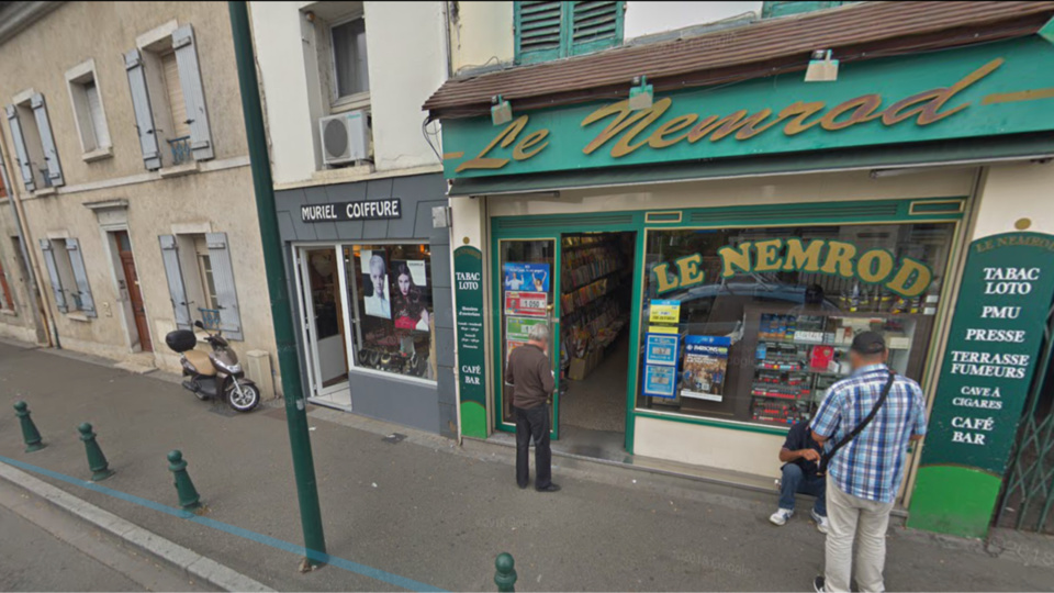 Les braqueurs du bar-tabac Le Nemrod sont repartis bredouilles - Illustration @ Google Maps