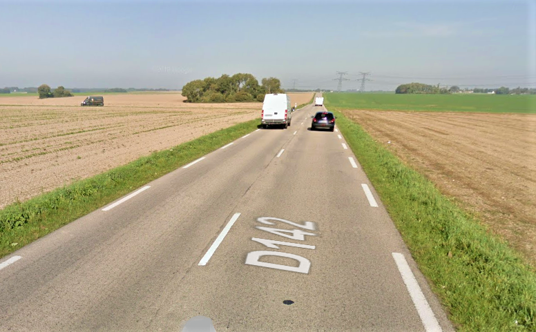 L'accident s'est produit sur cette route de campagne dans des circonstances qui restent à établir - illustration © Google Maps
