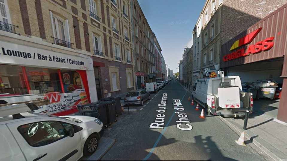 L'un des blessés, touché à la hanche et dont le pronostic vital est engagé, a été découvert rue du commandant Che d'Hôtel, près de l'université du Havre - illustration @ Google Maps