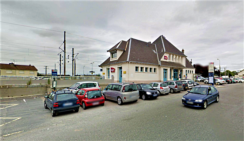 La gare de Bréauté Beuzeville sur la ligne Le Havre - Rouen - illustration © Google Maps