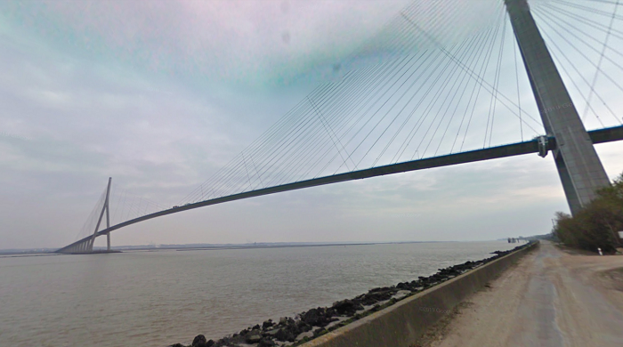 Le corps flottait à la surface de la Seine, près du pont de Normandie - Illustration @ Google Maps