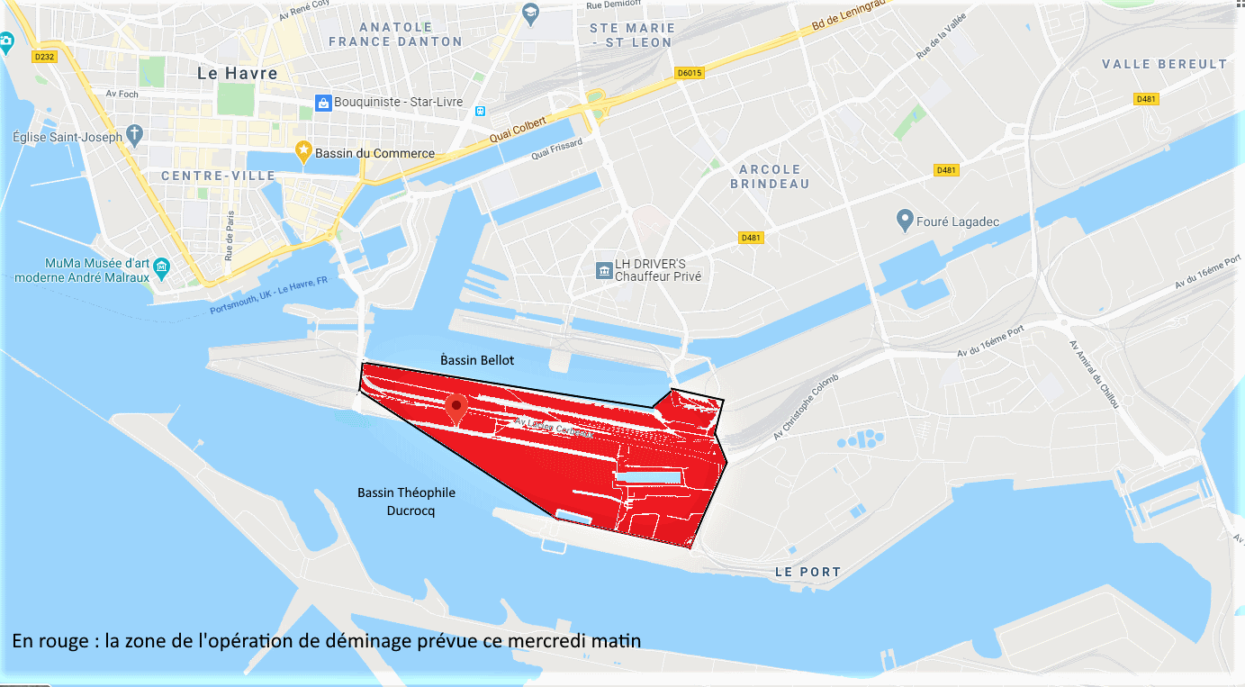L'avenue Lucien Corbeaux ainsi que le quai Joannès-Couvert sont interdits d'accès durant toute l'opération de déminage