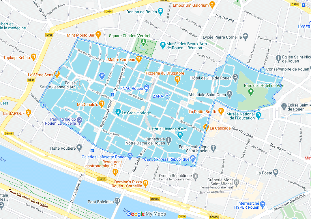 Le centre-ville de Rouen est interdit à toute manifestation selon un périmètre établi
