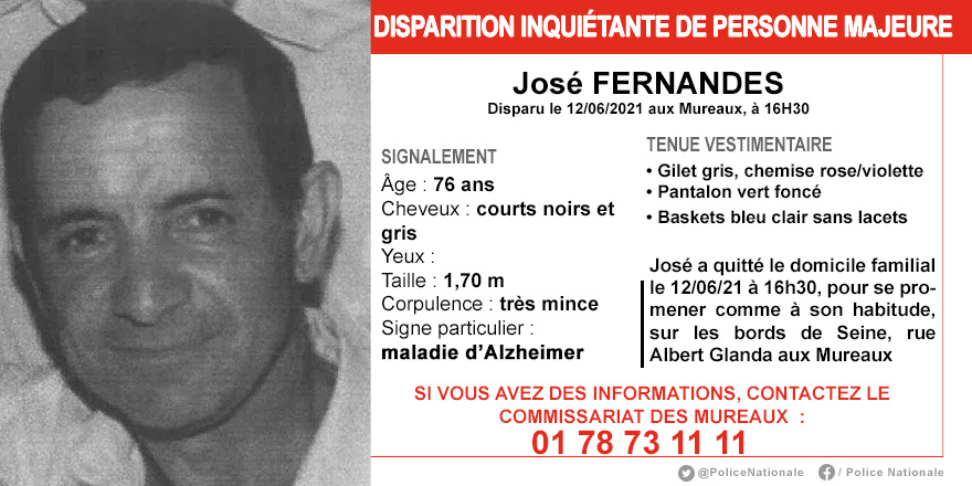 Yvelines : la police des Mureaux recherche cet homme atteint de la maladie d’Alzheimer 