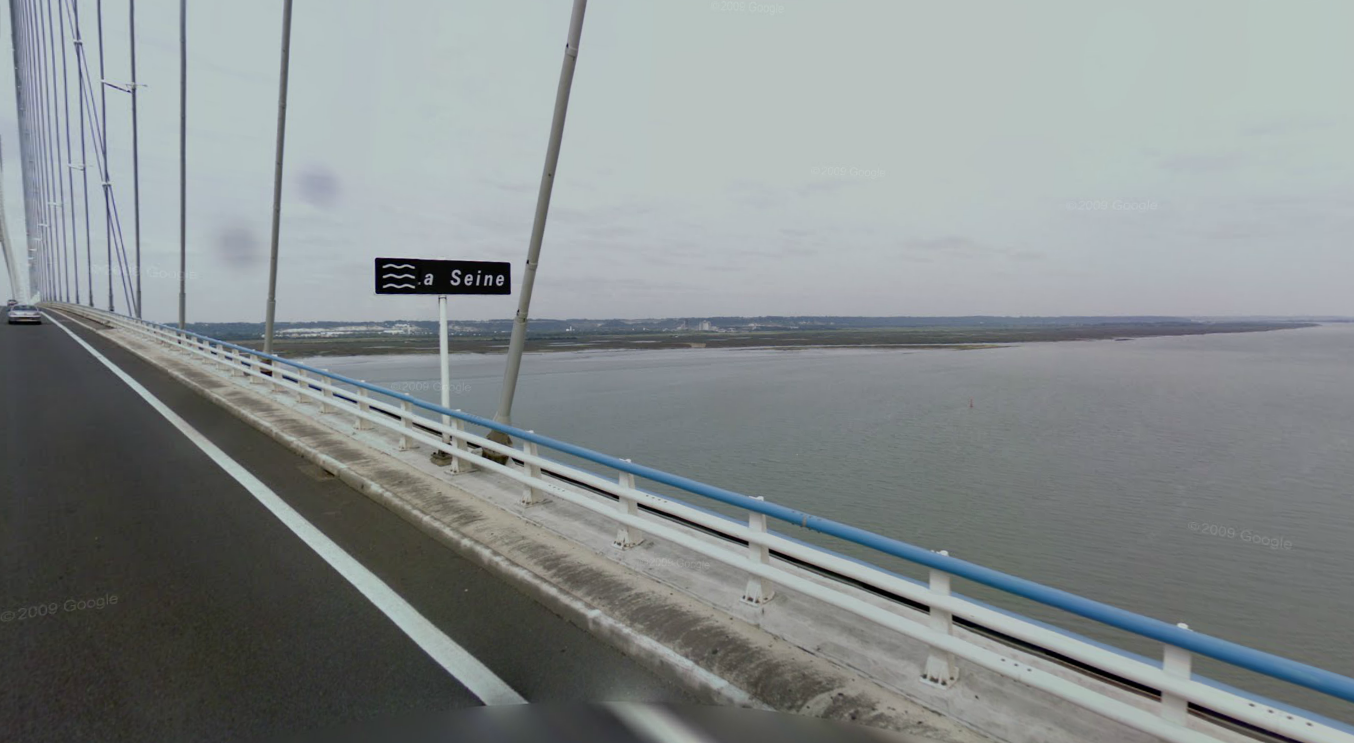 Le corps a été découvert dans la Seine à proximité du pont de Normandie (@Google Maps)
