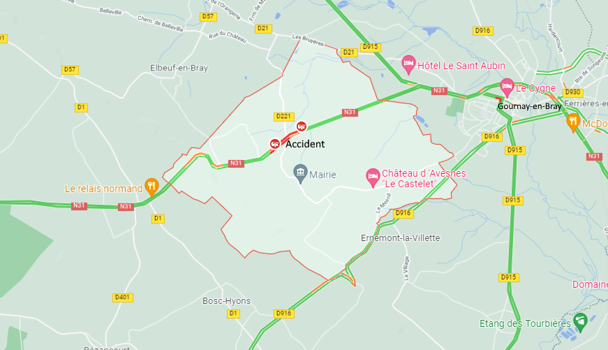 L'accident s'est produit sur la RN 31, à quelques kilomètres de Gournay-en-Bray, dans des circonstances que l'enquête ouverte par la gendarmerie va devoir établir