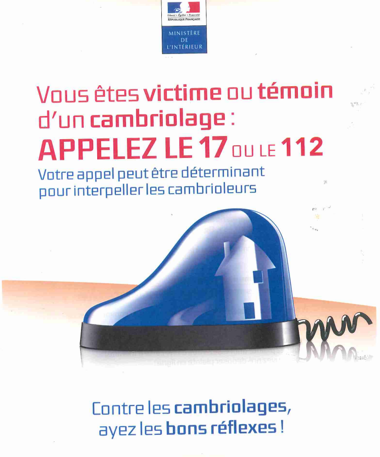 Face à la recrudescence des vols par effraction, les services de police mettent tout en oeuvre pour sensibiliser les habitants dès qu'ils sont témoins de faits suspects