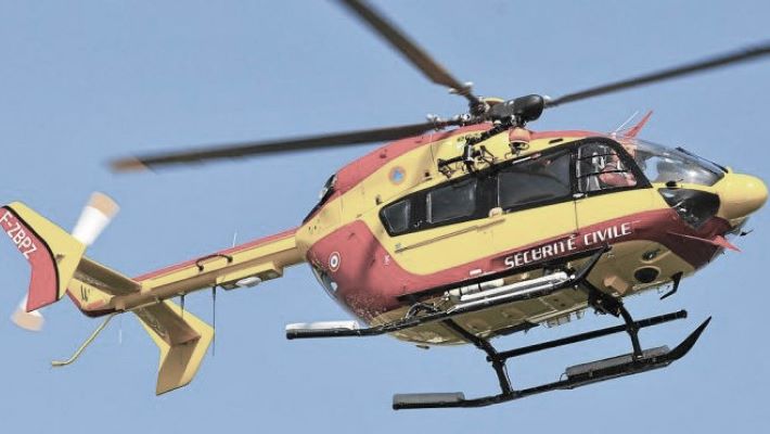 L'hélicoptère de la sécurité civile, Dragon 76, a été engagé sur le lieu de l'accident - Illustration