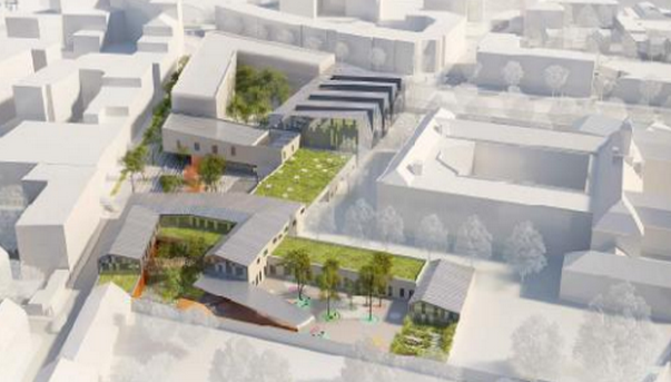Bientôt une école, un gymnase et un centre de loisirs vont sortir de terre dans le secteur des Murs-Saint-Yon (dessin d'artiste)