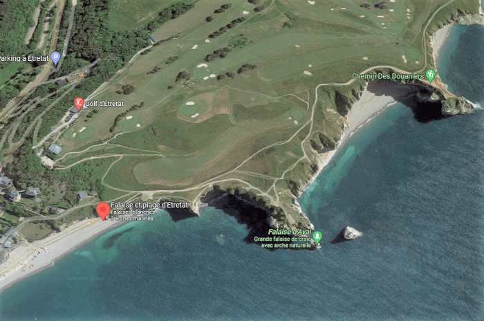 L'homme est-il tombé accidentellement ou s'est-il jeté volontairement de la falaise ? Il appartiendra à l'enquête ouverte par la gendarmerie de le déterminer - Illustration © Google Maps