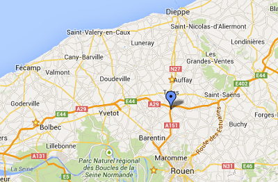 Le camion s'est renversé dans un virage sur la bretelle d'accès à l'A151 @Google Maps