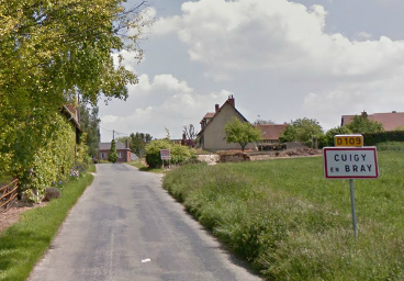 Cuigy-en-Bray, un village de l'Oise situé à une soixantaine de kilomètres de Rouen @Google Maps