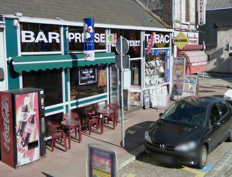 Le patron du bar-tabac Le Jouvenet a mis en fuite le braqueur par son attitude stoïque @Google Maps