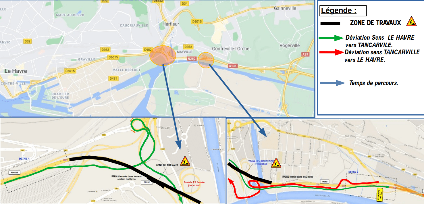 Les zones de travaux - Document Dirno