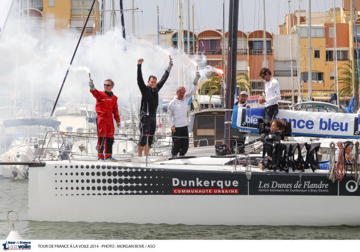 Que de la joie à bord de Courrier Dunkerque 3 à l'arrivée à Gruissan