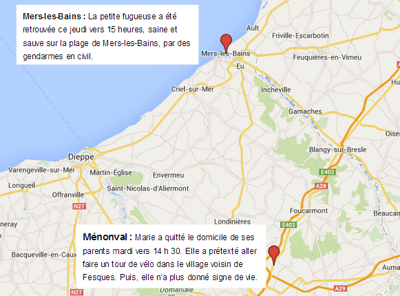 iDisparition : Marie, 13 ans, retrouvée sur la plage de Mers-les-Bains par les gendarmes