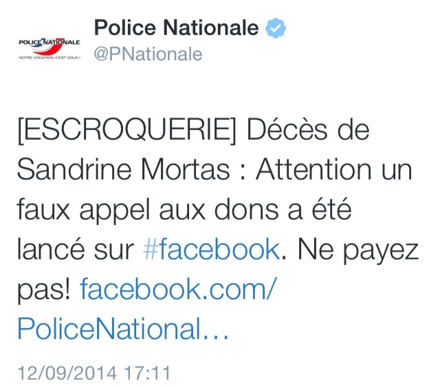 Décès de la policière d'Evreux : un faux appel aux dons sur Facebook, c'est une escroquerie !