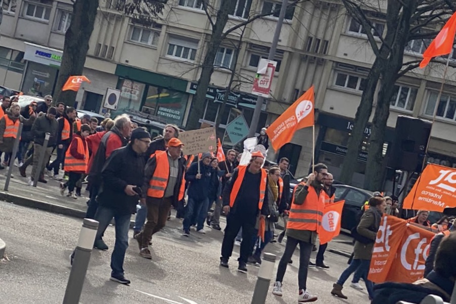 Les manifestations de ce jeudi ont rassemblé plusieurs milliers de manifestants tant à Rouen qu'au Havre Photo © infoNormandie