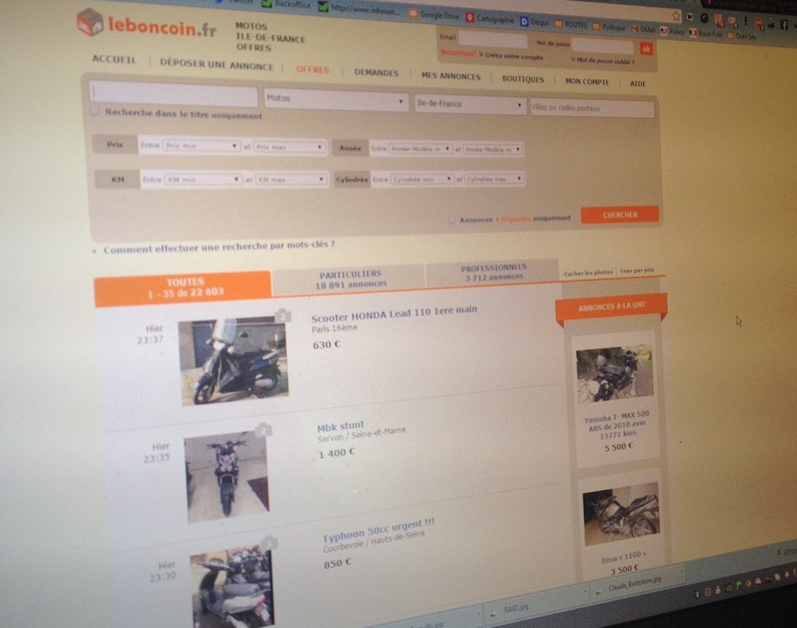 Son scooter volé était en vente sur un site d'annonces (Photo d'illustration)