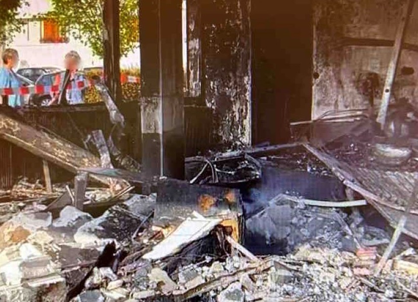 Un couple de commerçants de Bihorel, près de Rouen, a tout perdu : leur bar a été entièrement ravagé par un incendie lors des émeutes de la nuit du 29 au 30 juin - Photo Twitter