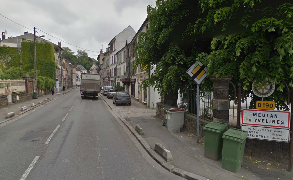La rue Georges Clemenceau à Meulan-en-Yvelines (@Google Maps)