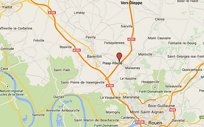 Véhicule en feu sur l'A151 en direction de Dieppe