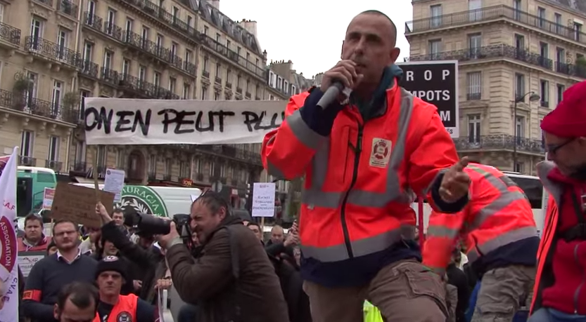 Photo de la manifestation contre le RSI à Paris le 9 mars dernier (capture d'écran)