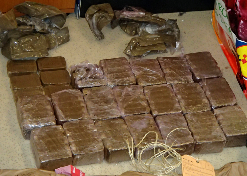 Les 10 kg de résine de cannabis étaient conditionnés en vue d'être revendus (Photo : DDSP78)