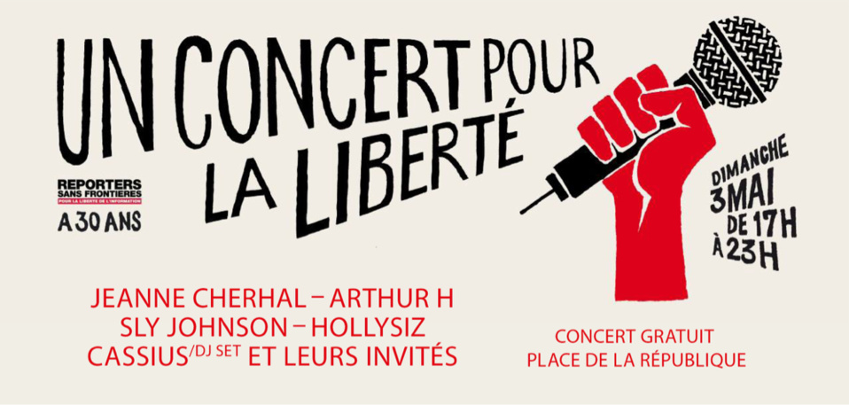"Concert pour la liberté" de la presse dimanche 3 mai à Paris : une belle affiche 