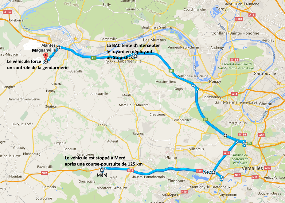 Yvelines : 125 km de course-poursuite entre un chauffard, la gendarmerie et la police