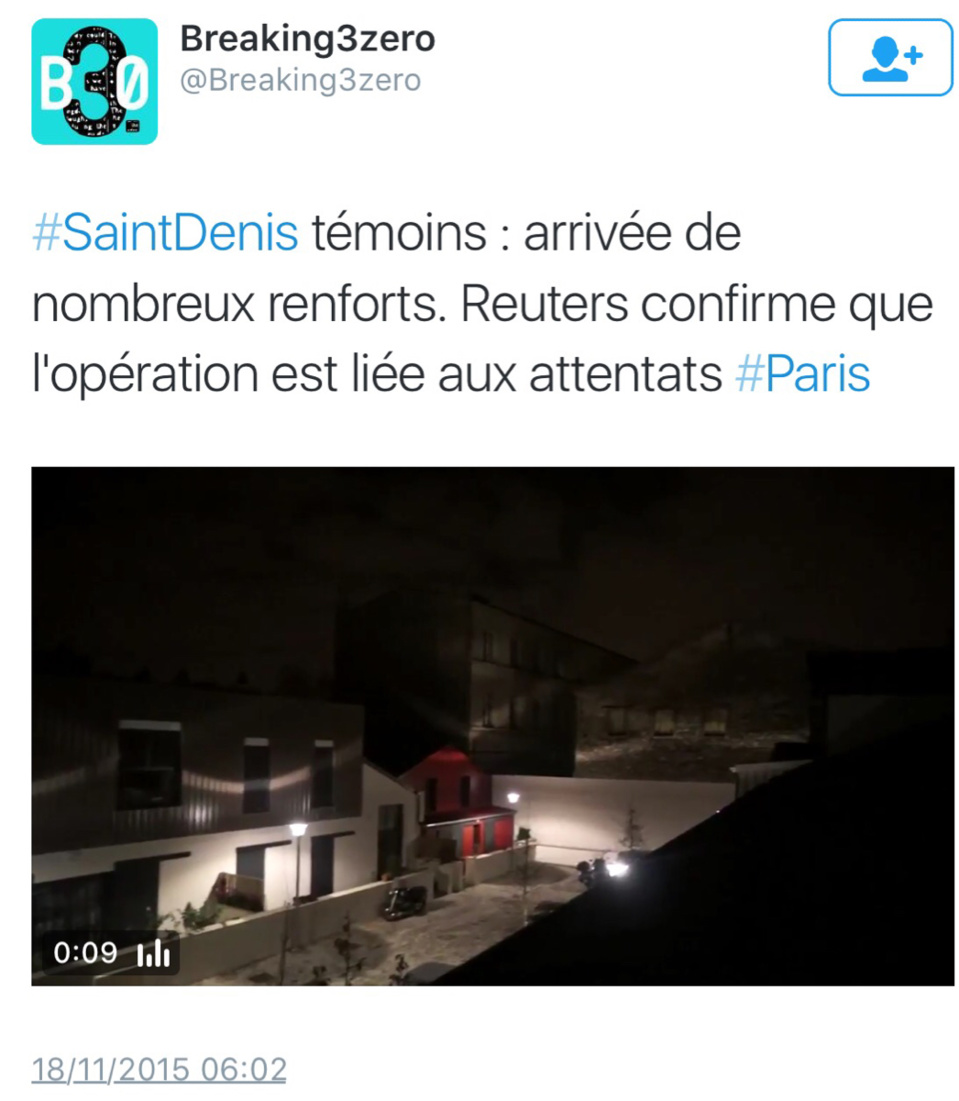 Fusillade et assaut ce matin à Saint-Denis, dans le secteur du Stade de France, près de Paris