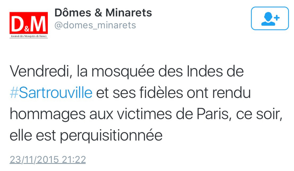 Les mosquées des Mureaux et de Sartrouville perquisitionnées ce soir dans les Yvelines