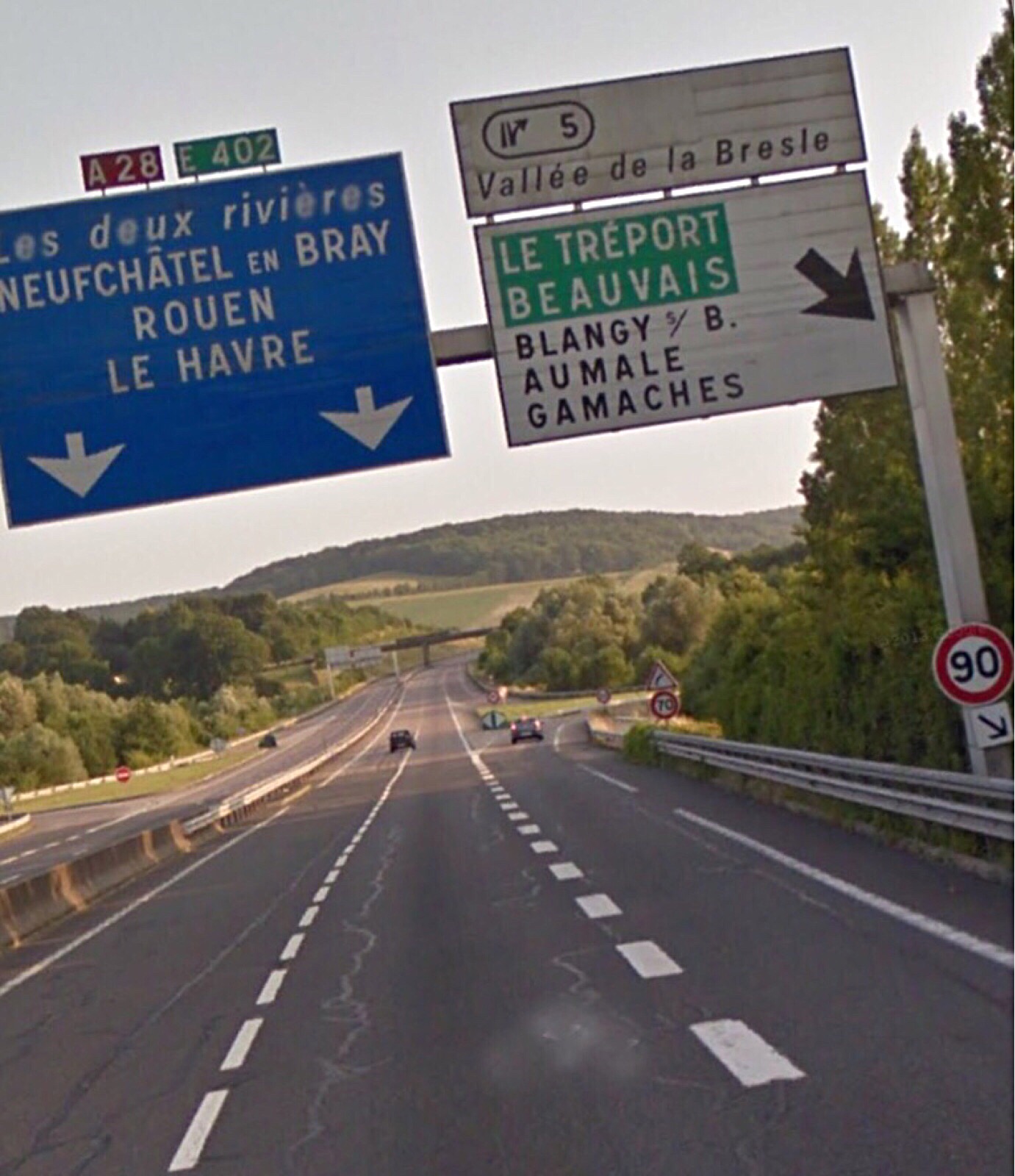 L'A28 fermée et déviée vers Rouen à partir de Blangy-sur-Bresle à la suite d'un accident