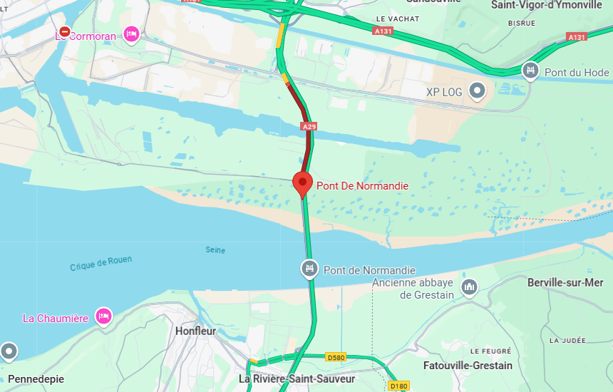 Accident sur la N1029 : le Pont de Normandie en Seine-Maritime fermé en direction de Paris