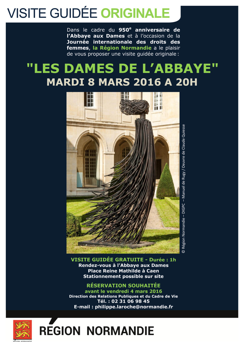 « Les Dames de l’Abbaye » : visite guidée nocturne le 8 mars, à Caen