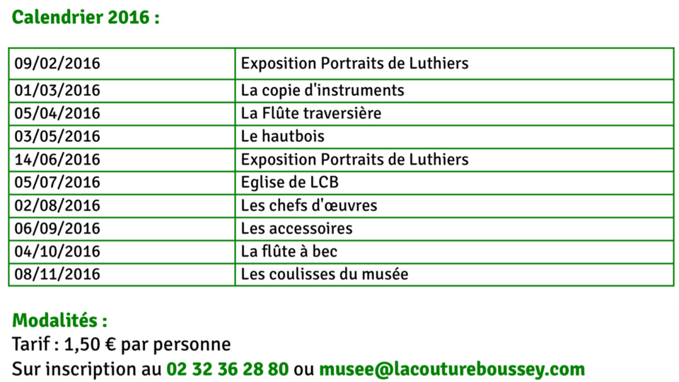 Visite express du Musée des instruments à vent : c'est le 1er mardi du mois, dans l'Eure