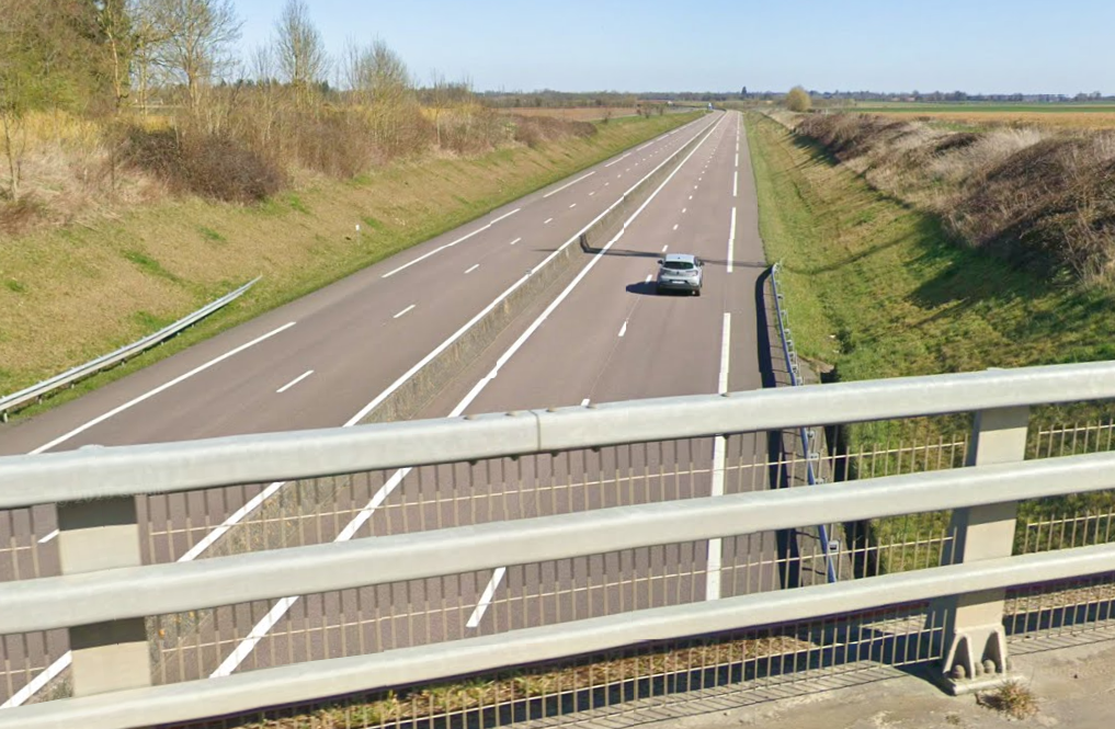 L'A28 à Saint-Martin-du-Tilleul - Illustration Google Maps