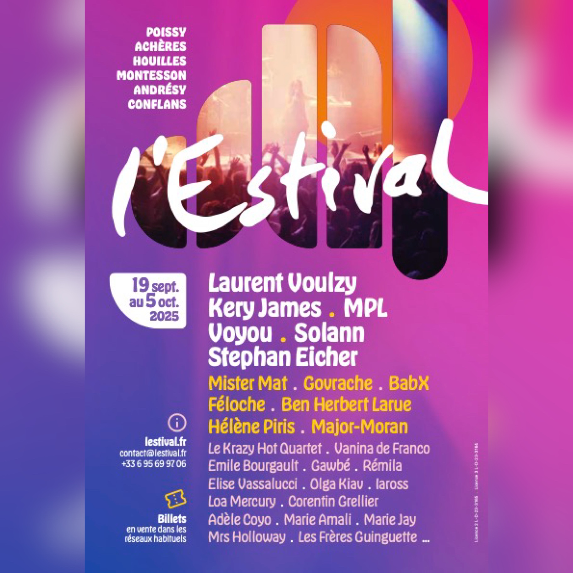 L’Estival 2025 : la chanson francophone en fête à l’ouest parisien du 19 septembre au 5 octobre 