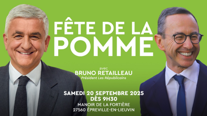 Bruno Retailleau, ministre de l'Intérieur est l'invité d'honneur d'Hervé Morin à la fête de la Pomme