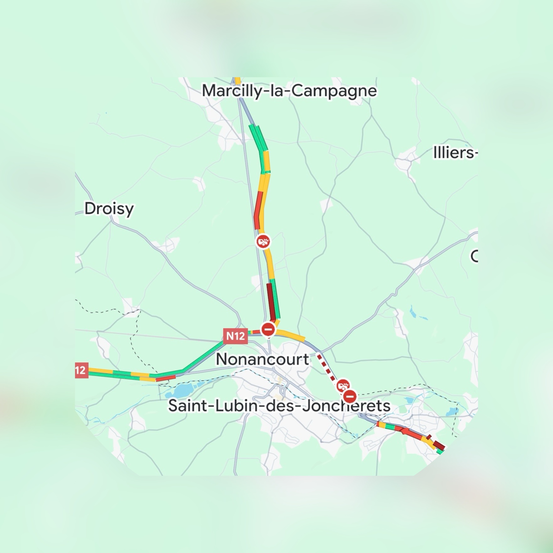 Coupure totale de la RN12 entre l’Eure et l’Eure-et-Loir après un accident près de Nonancourt 