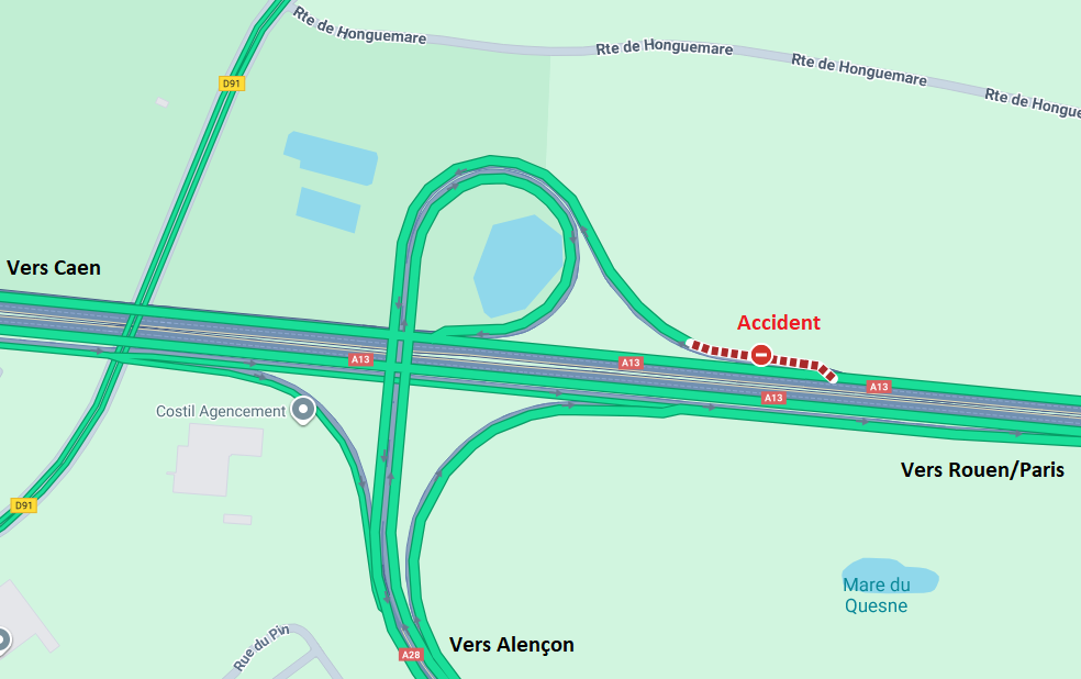 Eure. Un camion perd une partie de son chargement d’engrais à Bourg-Achard, la bretelle A13/A28 fermée